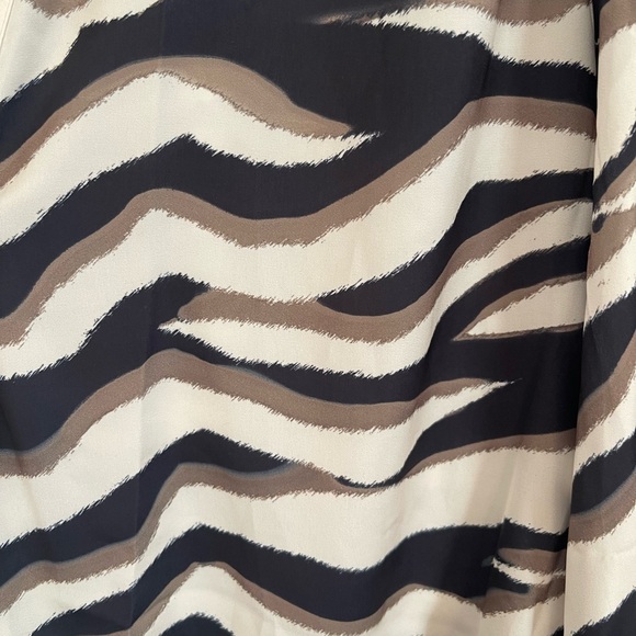 Banana Republic size Medium Women’s Zebra Print Blouse/V-Neck/cream & Black - Picture 7 of 9